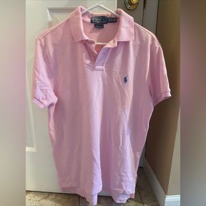 Polo Ralph Lauren Men’s Custom Fit Polo Short Sleeve Shirt Pink Size Medium